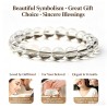 Natural Genuine Clear Quartz Stretch Beaded Bracelet 8mm