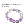 Natural Genuine Purple White Clear Quartz Beads Bracelet