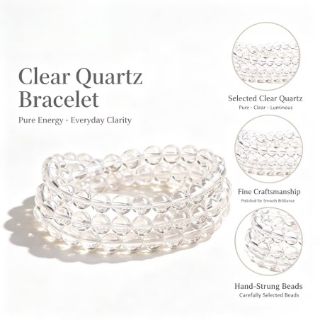Natural Genuine Wealth Meaning Clear Quartz Bracelet
