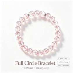 Natural Genuine Graceful Rose Clear Quartz Bracelet