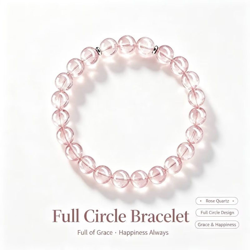 Natural Genuine Graceful Rose Clear Quartz Bracelet