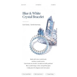 Natural Genuine Blue White Crystal Clear Quartz Bracelet