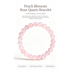 Natural Genuine Peach Blossom Pink Clear Quartz Bracelet