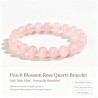 Natural Genuine Peach Blossom Pink Clear Quartz Bracelet