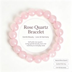 Natural Genuine Peach Blossom Pink Clear Quartz Bracelet